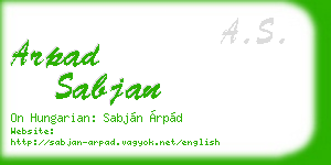 arpad sabjan business card